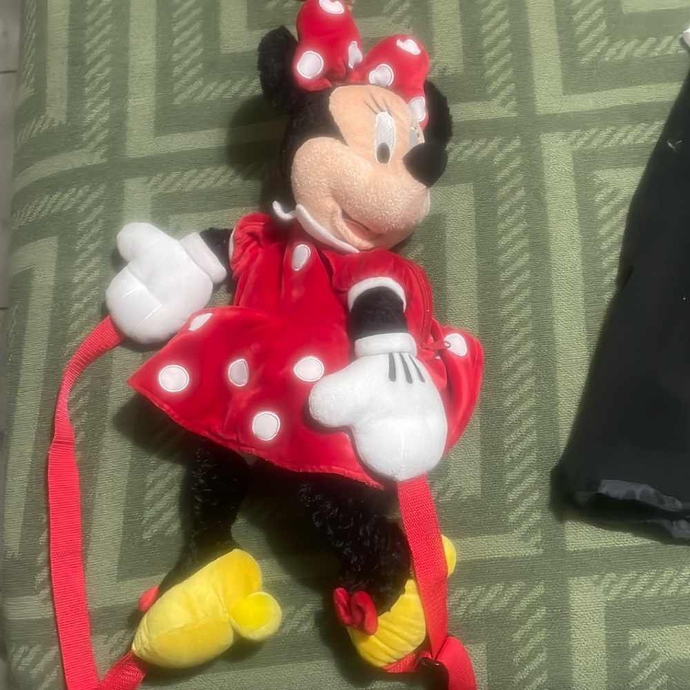 Girl Minnie Mouse zip up Barack with pouch